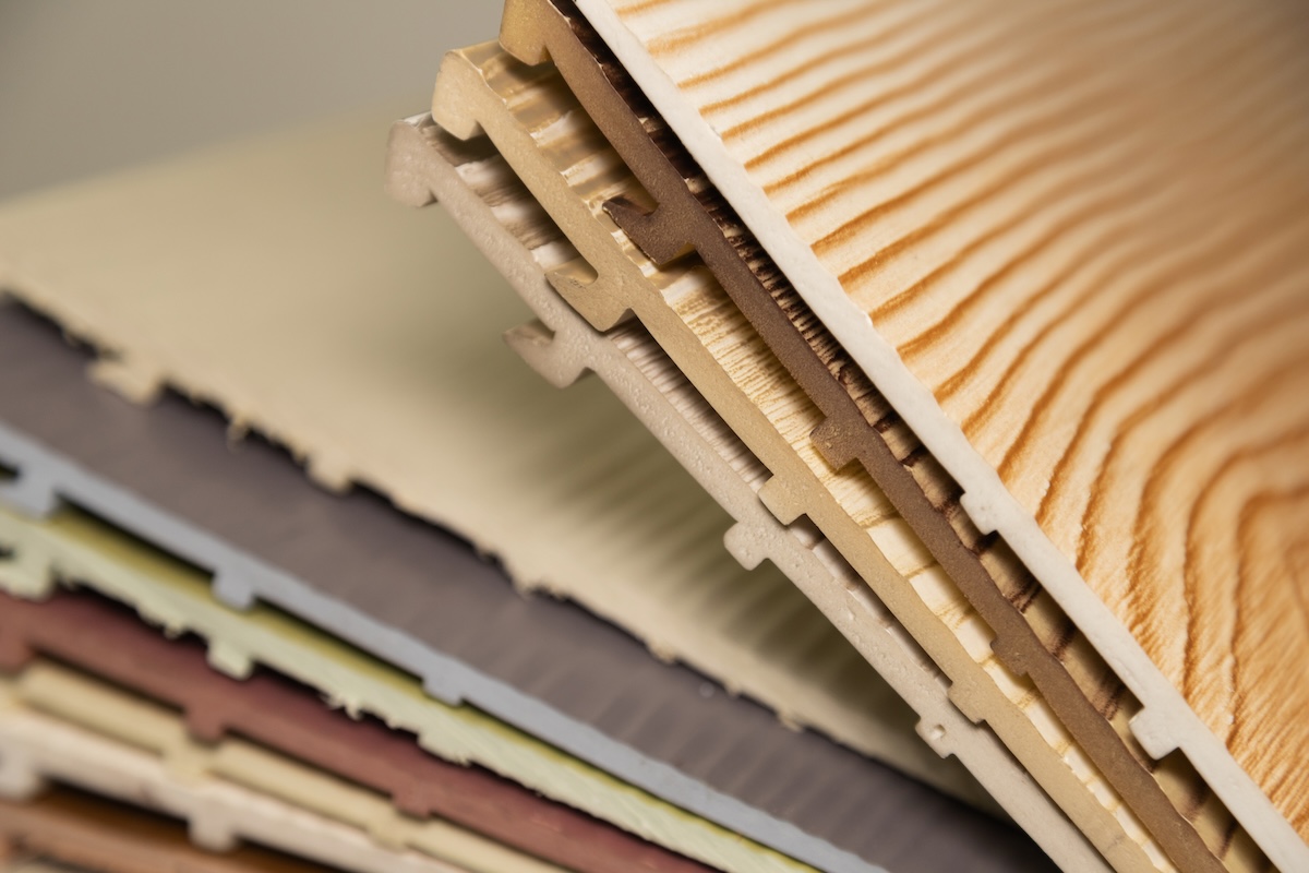 Siding panels in cut - vinyl siding plank different collors